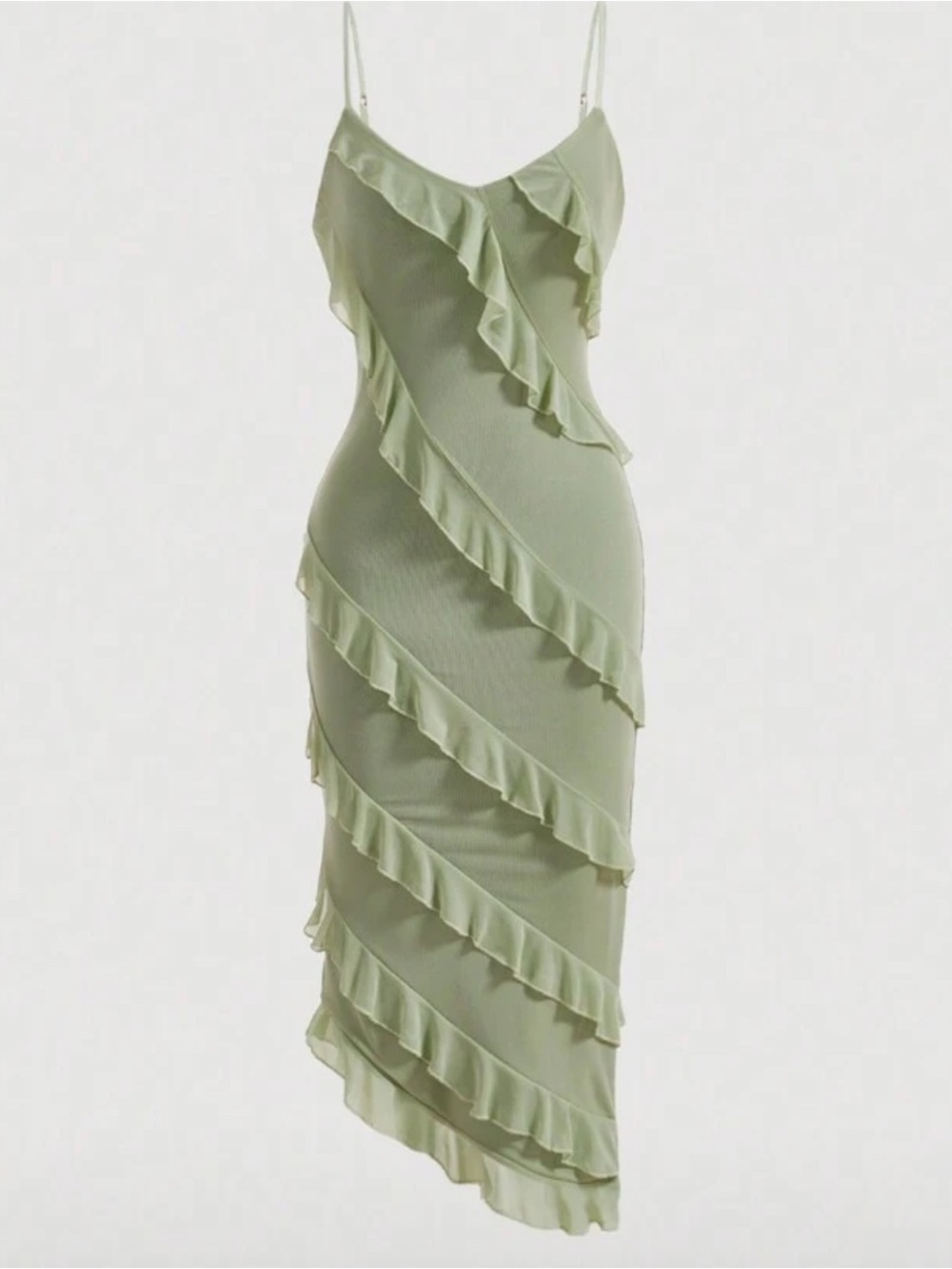 Sage Ruffle Slip Dress - Women
